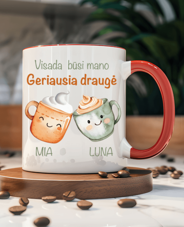 Personalizuotas Puodelis Su Užrašu „Visada Būsi Mano Geriausia Draugė“