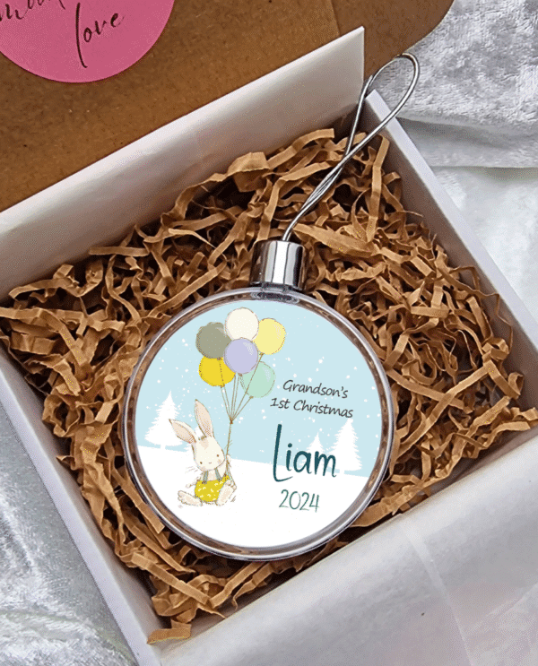 Personalizuotas kalėdinis žaisliukas Grandsons 1st Christmas
