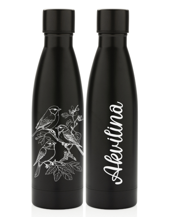 Graviruota termo gertuvė su vardu Paukštis, 500ml