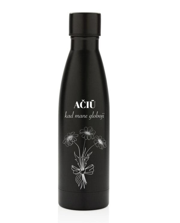 Graviruota termo gertuvė su vardu Gėlės, 500ml Graviruota termo gertuvė su vardu Gėlės, 500ml