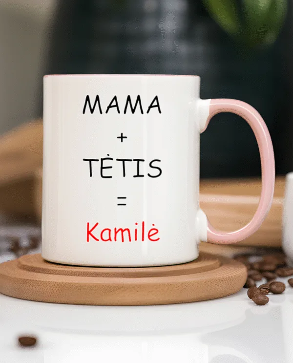 Personalizuotas puodelis šeimai Dovana mamai ir tėčiui