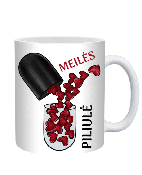 Puodelis Valentino dienai Meilės Piliulė