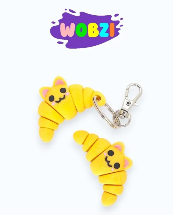 3D Raktų pakabukas ar flexi figūrėlė „Kruasanas“